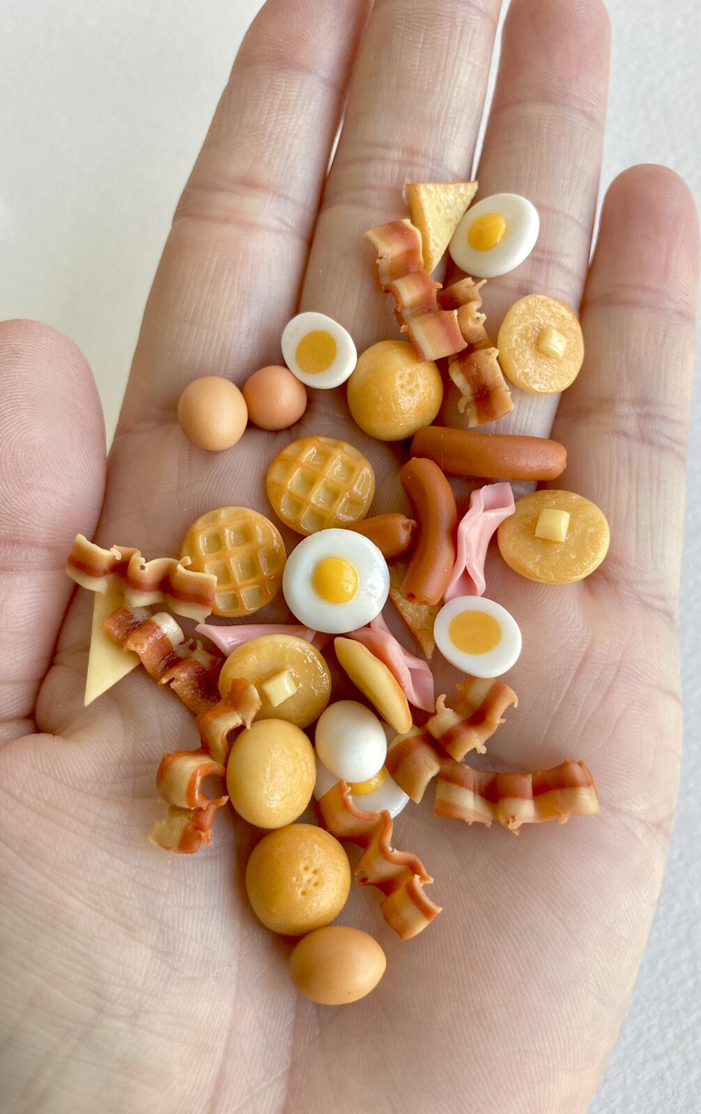 1:12 clay Handmade miniature Dollhouse Mixed Breakfast 30 Pcs Set Bacon Egg Ham 1:12 clay Handmade miniature Dollhouse Mixed Breakfast 30 Pcs Set Bacon Egg Ham