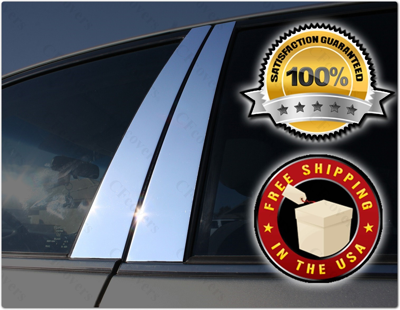CHROME Pillar Posts for Buick Le Sabre (4dr) 00-05 6pc Set Door Trim Mirrored CHROME Pillar Posts for Buick Le Sabre (4dr) 00-05 6pc Set Door Trim Mirrored
