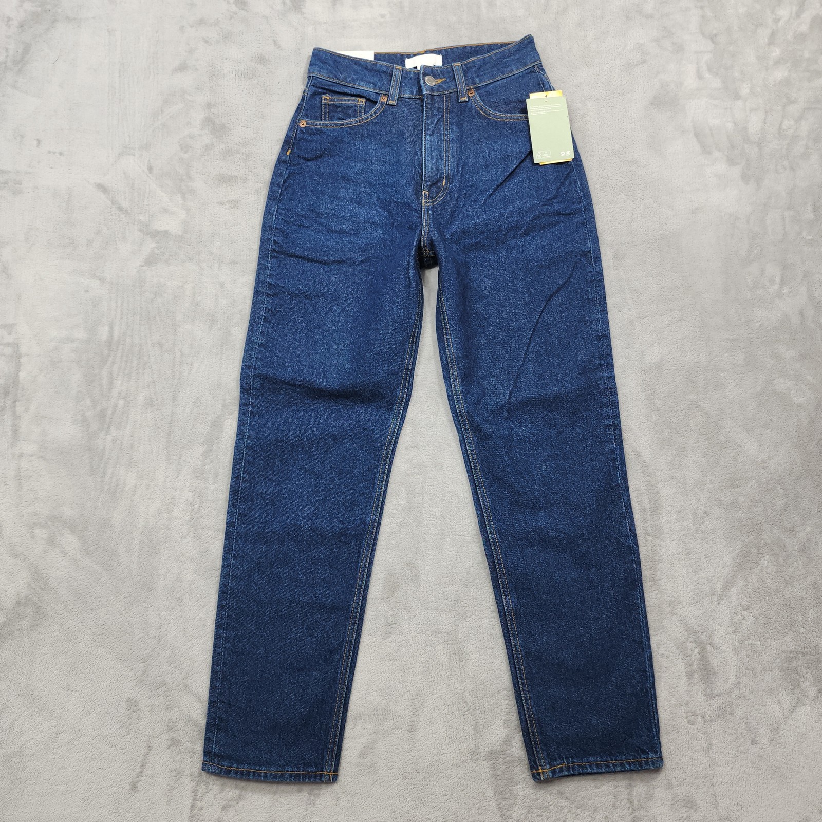 NEW H&M Jeans Womens 4 Blue Dark Wash High Rise Skinny Full Length Stretch Denim