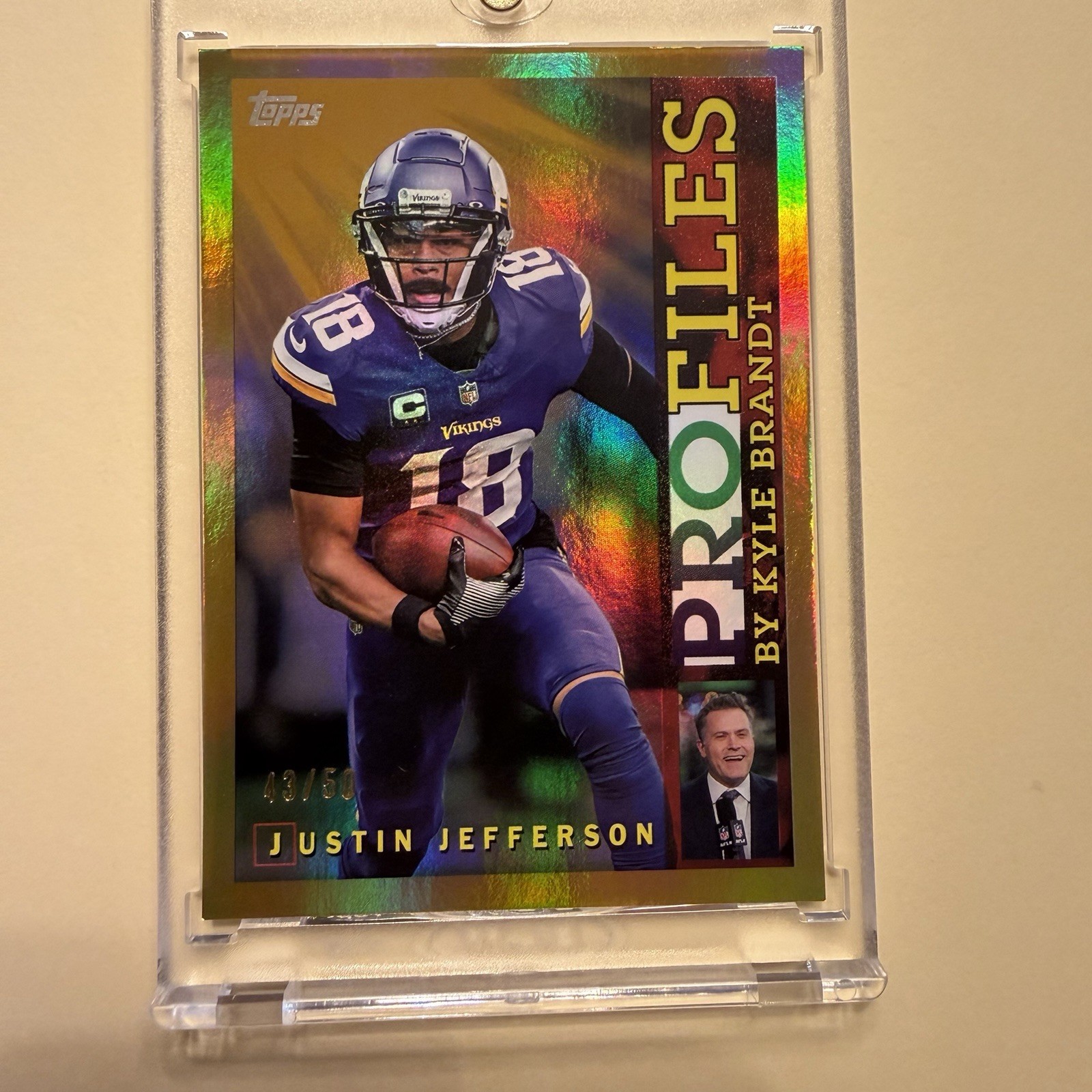 2026 Topps Flagship #TP-13 Justin Jefferson Topps Gold Profiles Vikings /50 2026 Topps Flagship #TP-13 Justin Jefferson Topps Gold Profiles Vikings /50