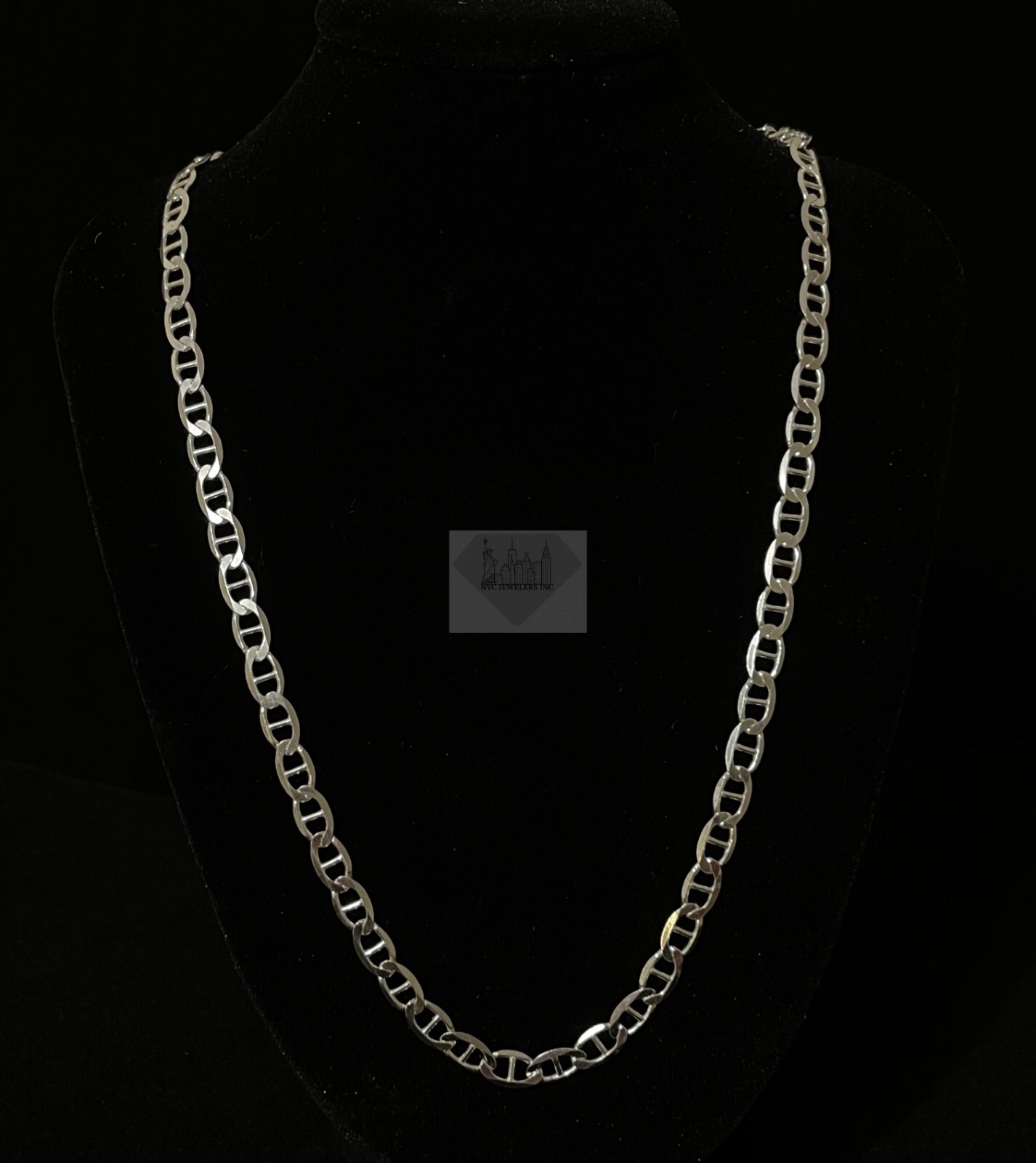 REAL Italian Sterling Silver Mariner Link Chain Necklace Thick 6MM Chain 925 REAL Italian Sterling Silver Mariner Link Chain Necklace Thick 6MM Chain 925