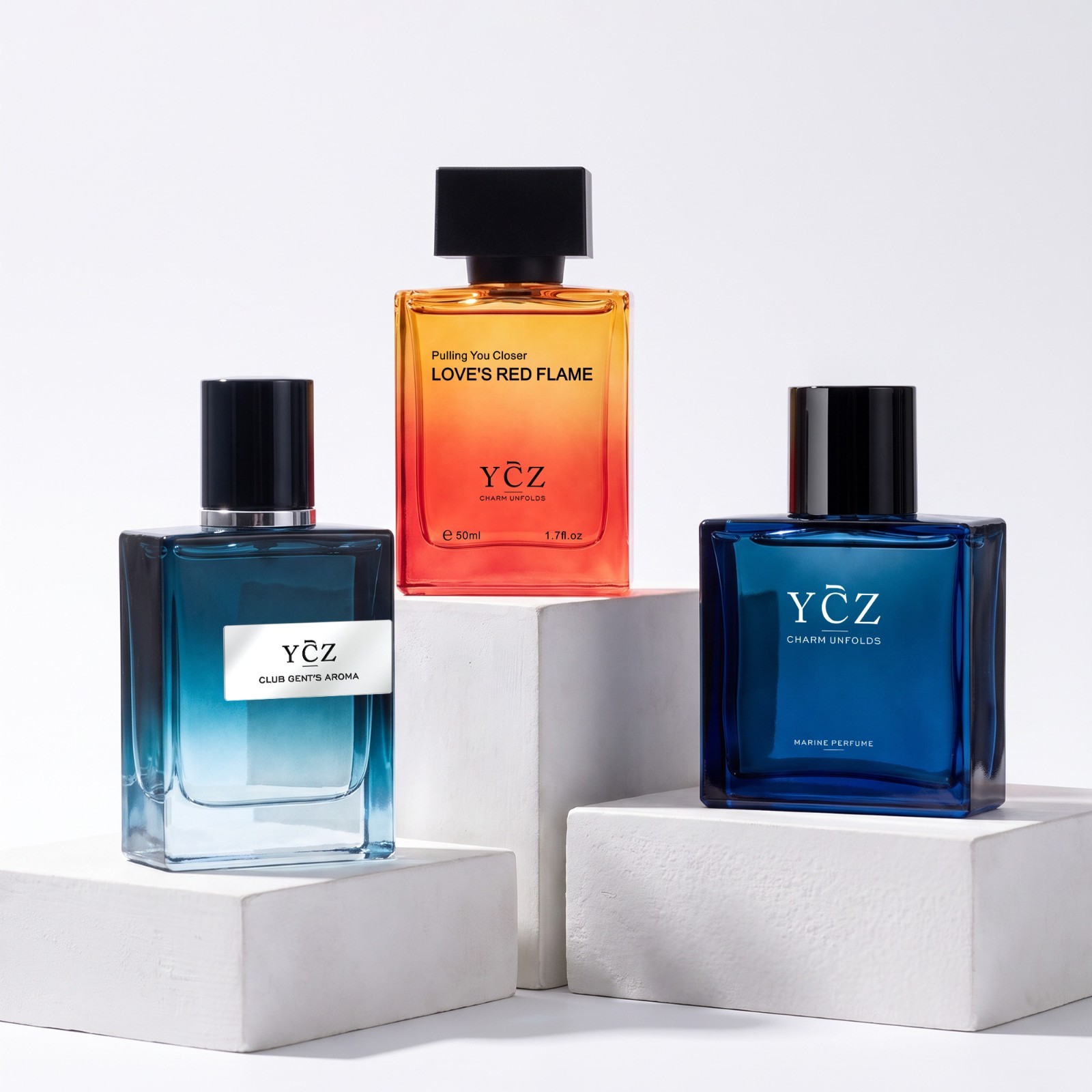 Ycz 3-Pack Men\'s Eau de Parfum Gift Set, Marine, Woody, Fruity Chypre,Daily Wear Ycz 3-Pack Men\'s Eau de Parfum Gift Set, Marine, Woody, Fruity Chypre,Daily Wear