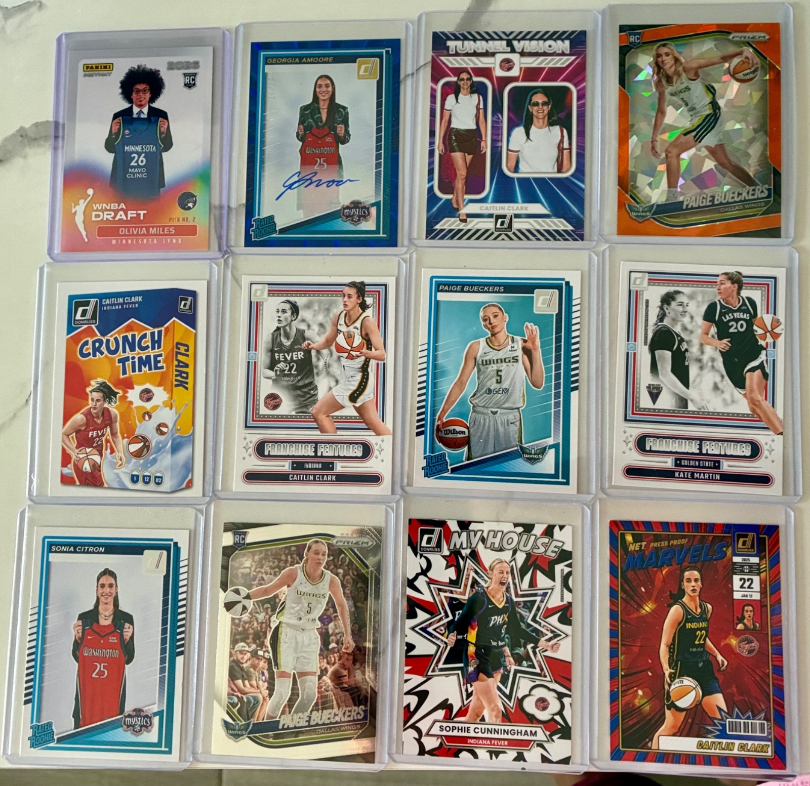 33 WNBA Panini Card Lot – 2025,2026 -Olivia Miles, Caitlin Clark
