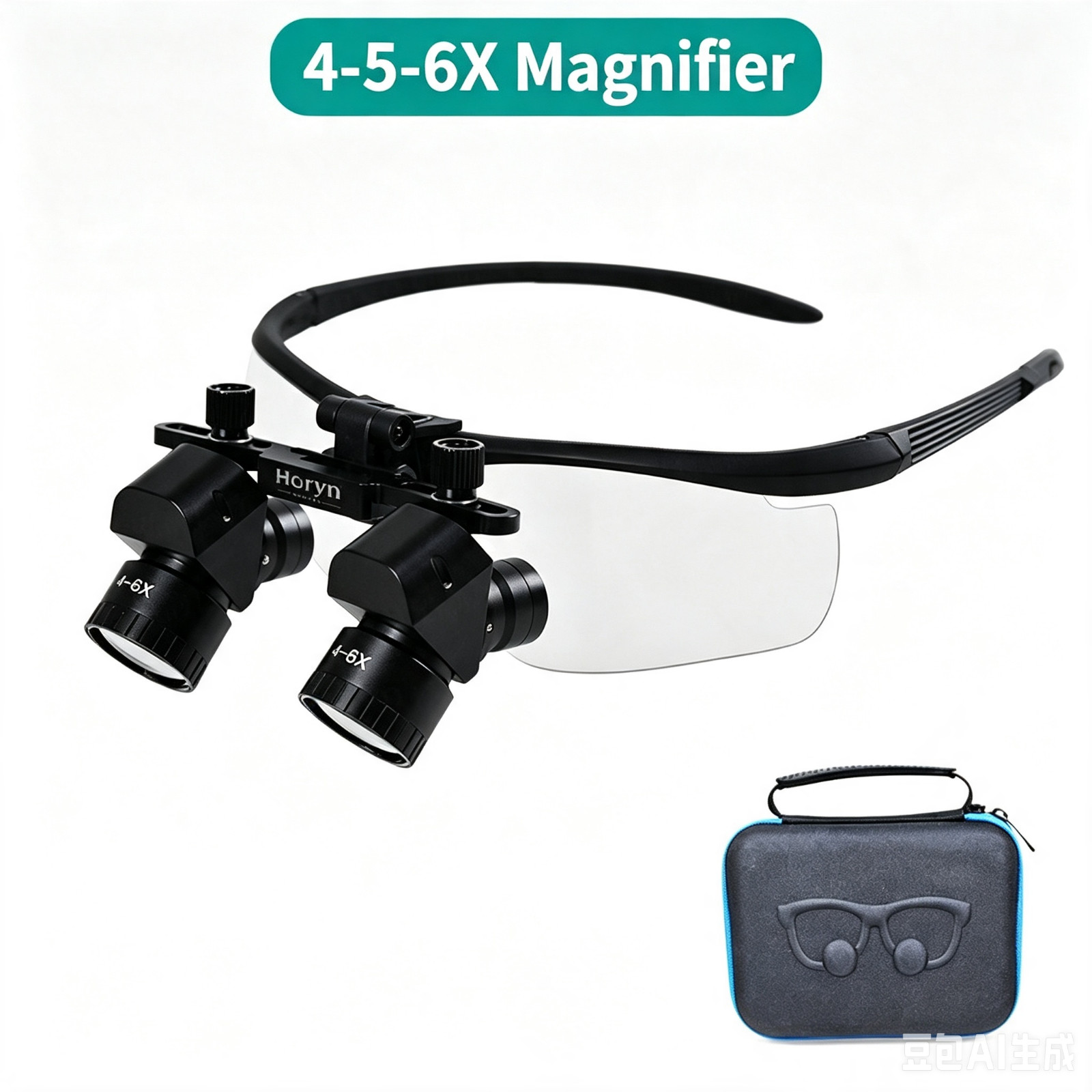 Dental Surgical Medical Magnifier Binocular Loupe 4X-6X Adjustable 5w LED