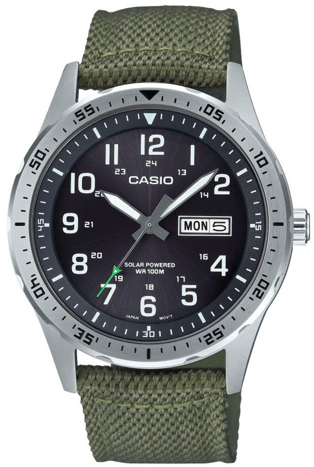 Casio MTPS120L-3AV Men\'s Solar Powered Green Military Style Watch