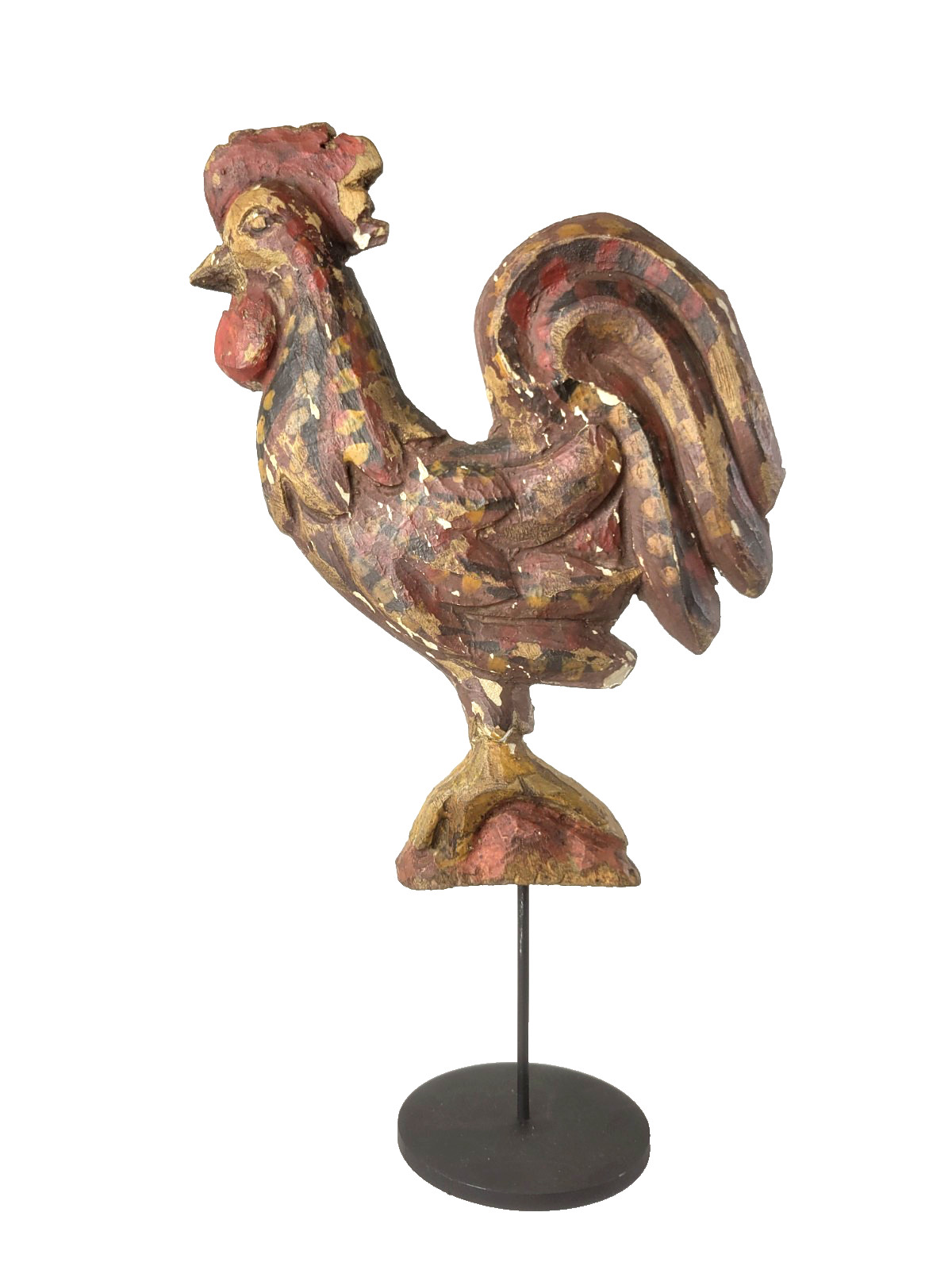 Antique 19thC Carved Wooden Rooster Schimmel-Style Folk Art Primitive