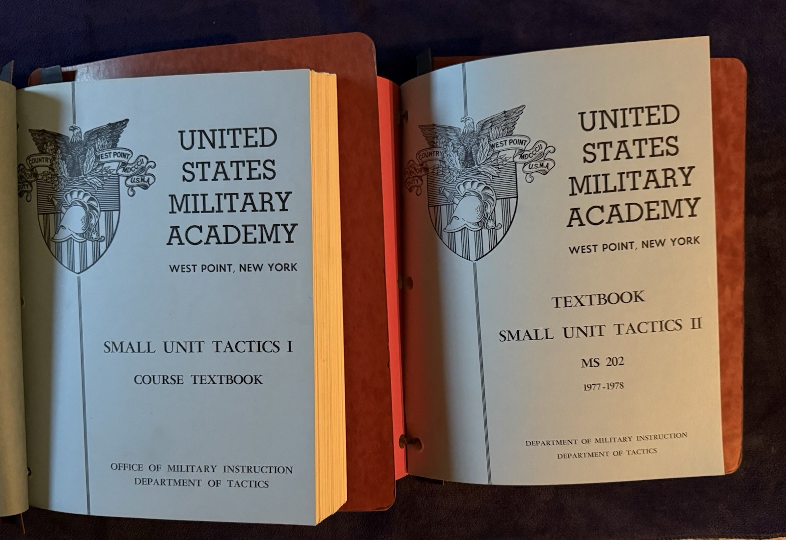 Vintage West Point USMA Small Unit Tactics I & II Manuals Lot - Class of 1980