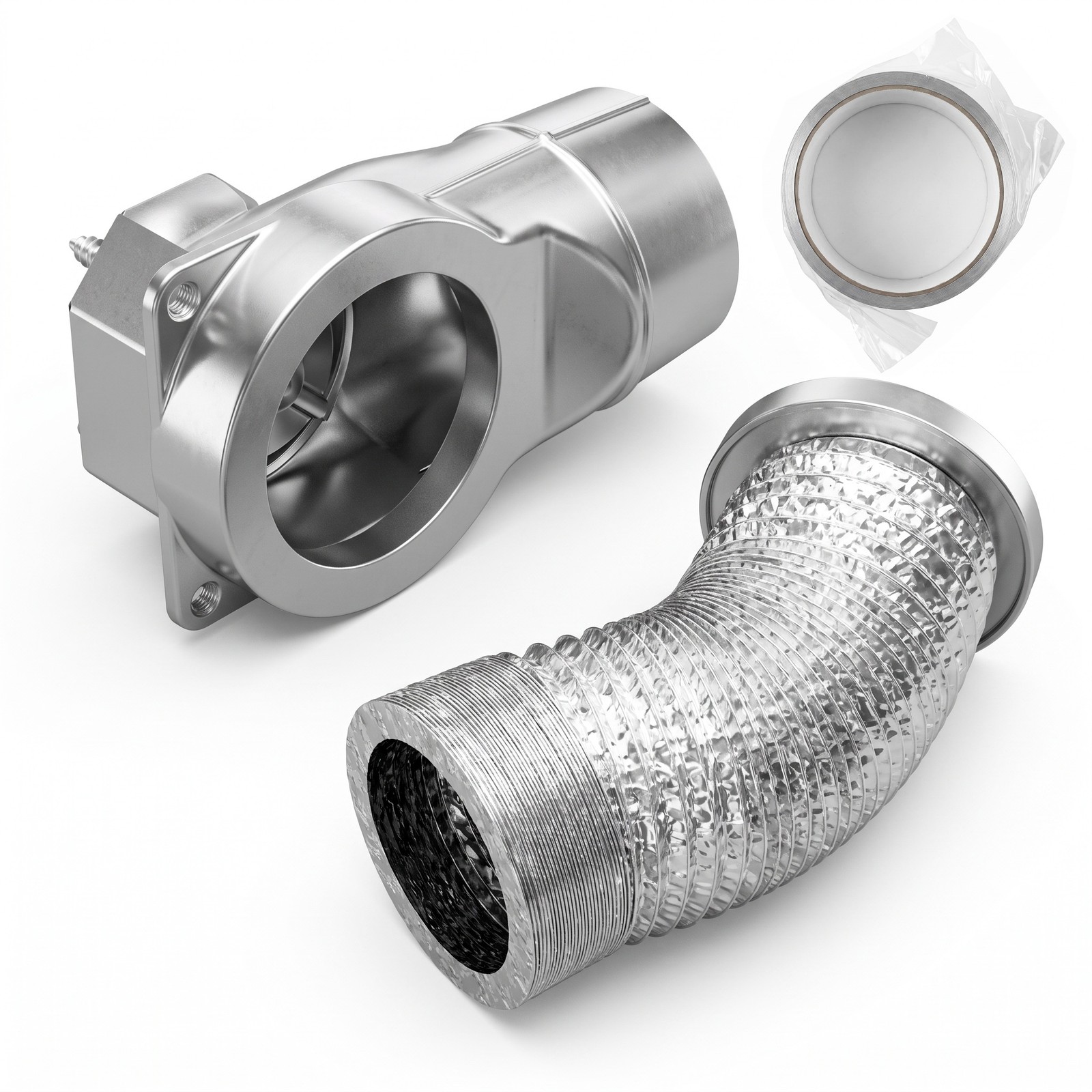 Quick-Release Magnetic Dryer Vent Connector Kit,90° Angle, Aluminum & 2.6ft Hose Quick-Release Magnetic Dryer Vent Connector Kit,90° Angle, Aluminum & 2.6ft Hose