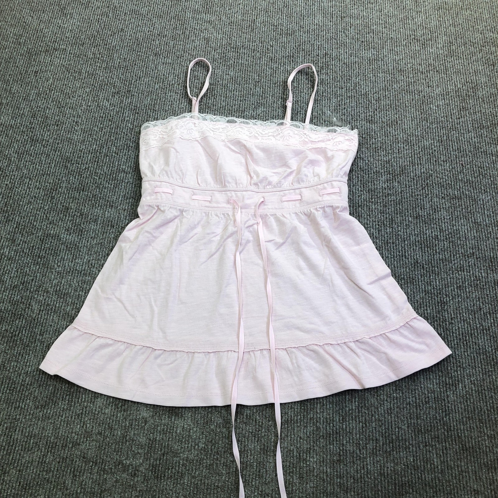 Aeropostale Cami Tank Top Teens S Pink Seriously Soft Lace Chemise Ruffle