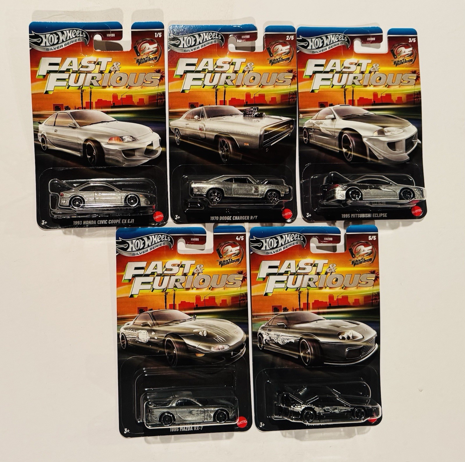 Hot Wheels 2026 Silver Series Fast & Furious 25th Anniversary Zamac Set of 5 Hot Wheels 2026 Silver Series Fast & Furious 25th Anniversary Zamac Set of 5