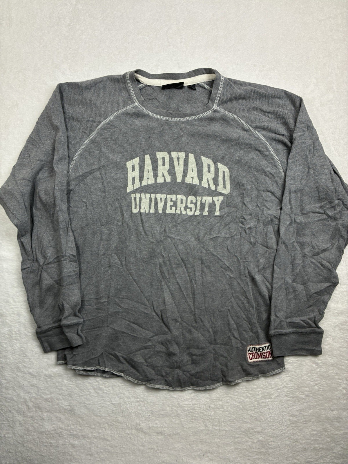 Vintage Harvard University Gray Thermal Size Large Vintage Harvard University Gray Thermal Size Large