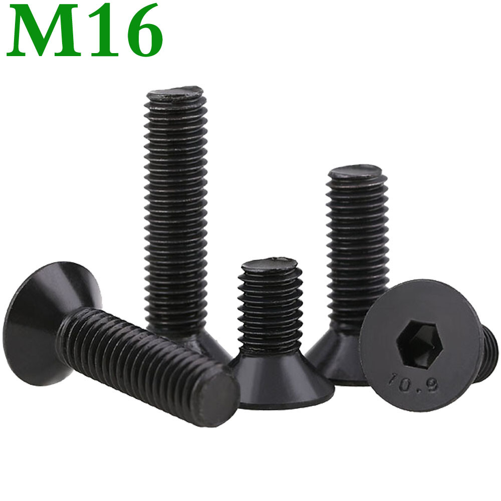 M16 2.0 Grade 10.9 Alloy Steel Flat Head Countersunk Hex Socket Cap Screws Bolts