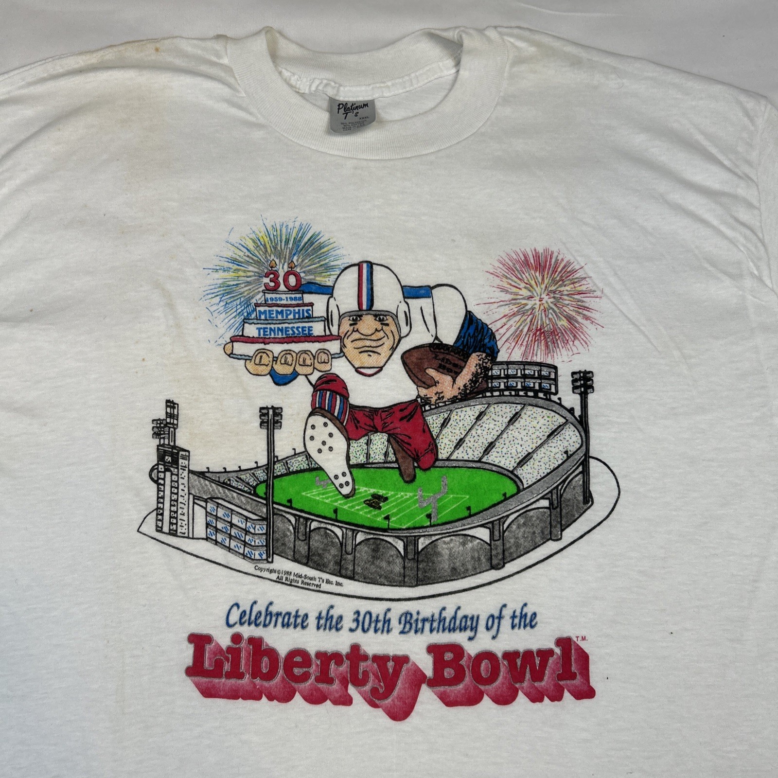 VTG Single Stitch T Shirt Indiana Hoosiers Liberty Bowl XL 1988 30th Birthday VTG Single Stitch T Shirt Indiana Hoosiers Liberty Bowl XL 1988 30th Birthday