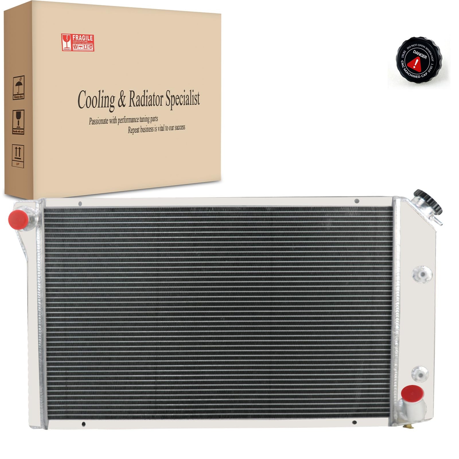 4 Row Core All Aluminum Radiator for Chevy 1977 1982 Corvette V8 Gas