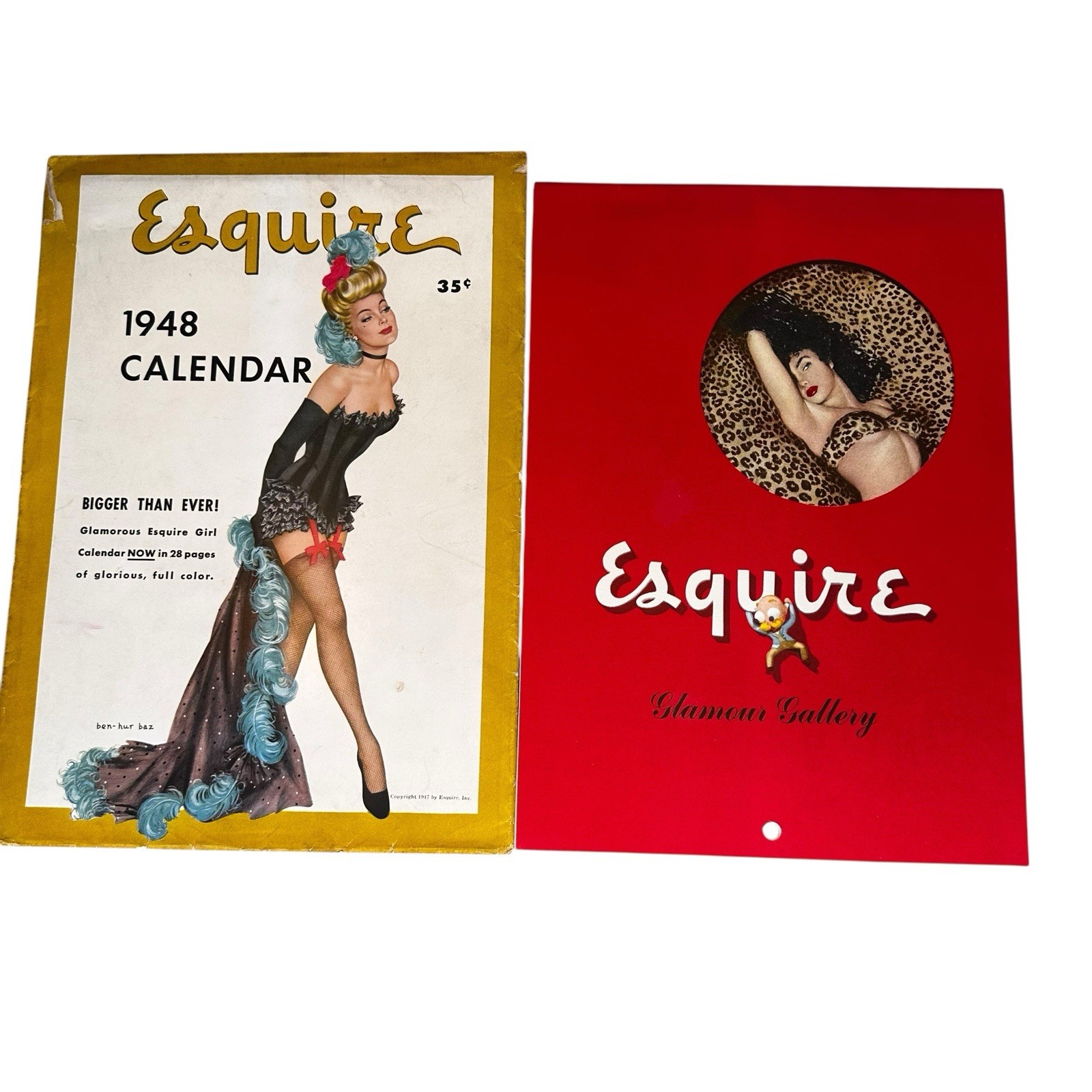 Vtg 1948 Esquire Glamour Gallery Pin-Up Calendar With Original Envelope /Sleeve