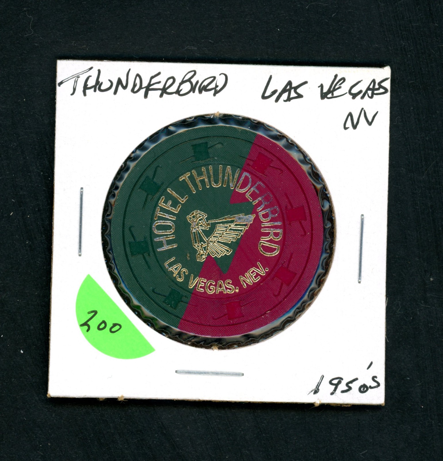 Classic $.50 Thunderbird Las Vegas, Nevada Casino Chip Classic $.50 Thunderbird Las Vegas, Nevada Casino Chip