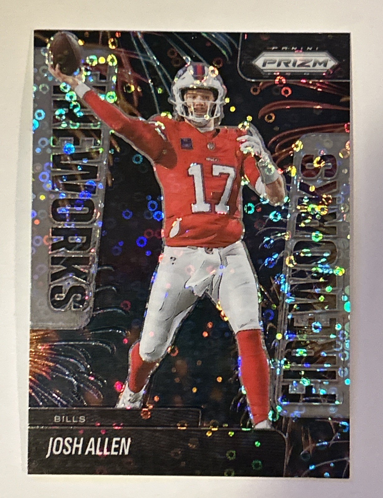 2025 Panini Prizm Fireworks Josh Allen #23 No Huddle Disco Prizm Bills QB