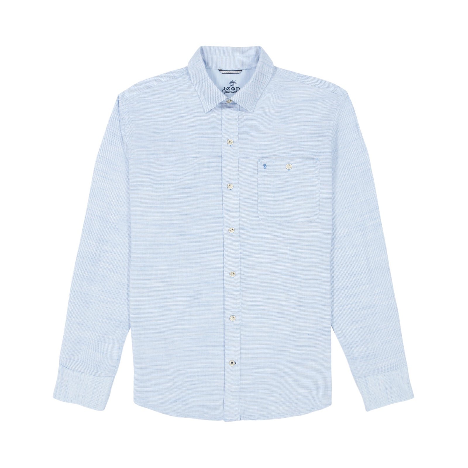 Izod Men\'s Saltwater Dockside Chambray Long Sleeve Shirt - Blue Revival - Large
