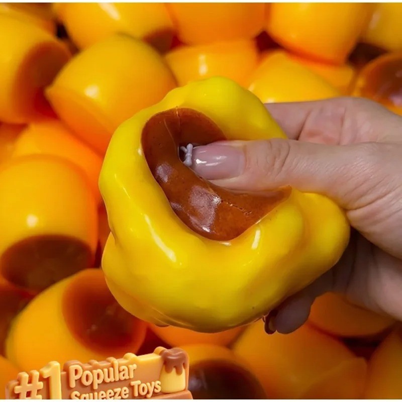 Pudding Squeeze Ball Caramel Crunchy Squishy Fidget Toy Stress Relief Desk Play Pudding Squeeze Ball Caramel Crunchy Squishy Fidget Toy Stress Relief Desk Play