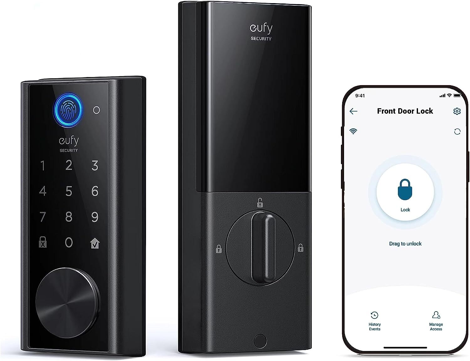 eufy Security Smart Lock Touch Fingerprint Keyless Entry Door Lock Wi-Fi