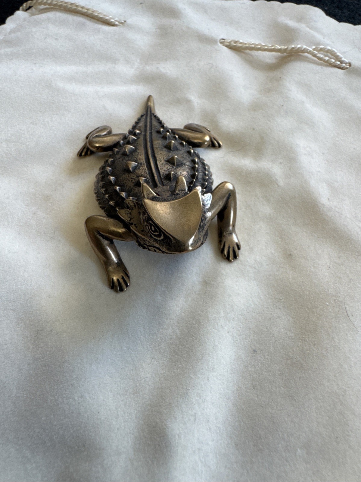 Retired James Avery BRONZE Bronze Metal Horned toad Paper Weight Rare Collectib Retired James Avery BRONZE Bronze Metal Horned toad Paper Weight Rare Collectib