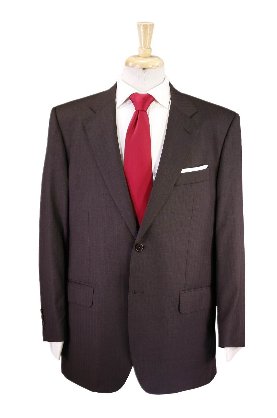 Isaia Napoli for Daniel Cremieux Brown Striped Super 160\'s Wool Suit 42R Isaia Napoli for Daniel Cremieux Brown Striped Super 160\'s Wool Suit 42R