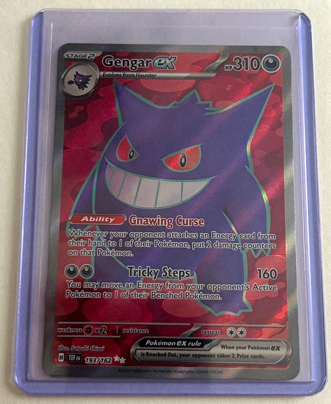 Pokémon TCG Gengar ex 193/162 SV05 Temporal Forces Full Art Holo Ultra Rare Pokémon TCG Gengar ex 193/162 SV05 Temporal Forces Full Art Holo Ultra Rare