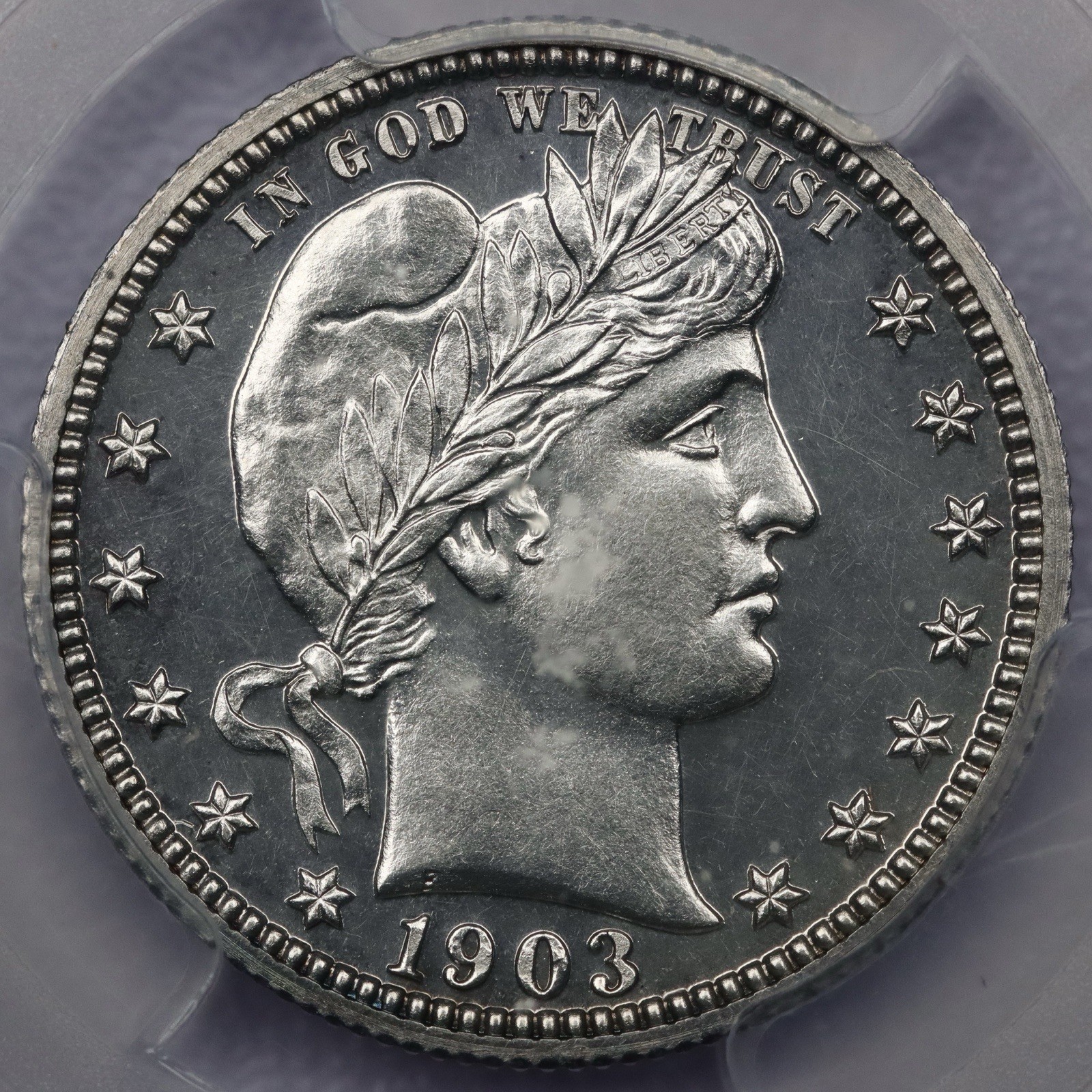 1903 25c Barber Quarter - PCGS PR 62 CAC