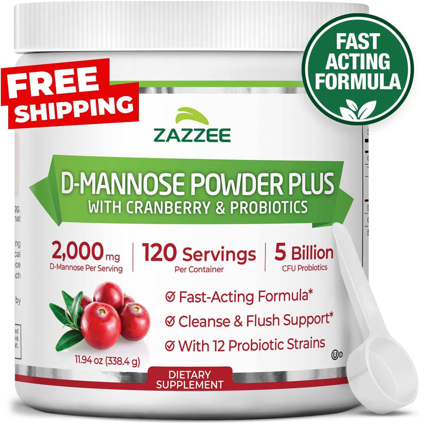 D-Mannose Powder Plus, 2000 mg, 120 Servings, Potent & Fast-Acting, Kosher D-Mannose Powder Plus, 2000 mg, 120 Servings, Potent & Fast-Acting, Kosher
