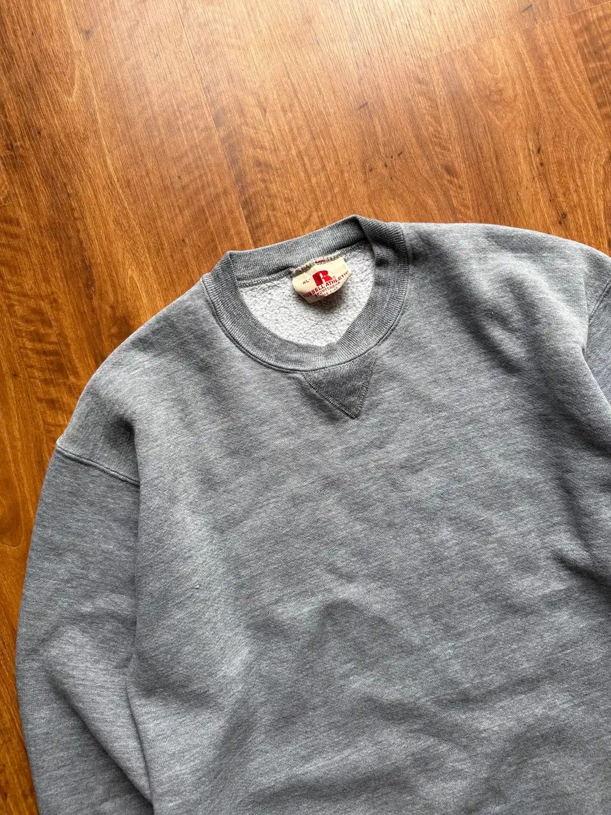 Vintage 70s Russell Athletic Single V Blank Heather Grey Sweatshirt Large