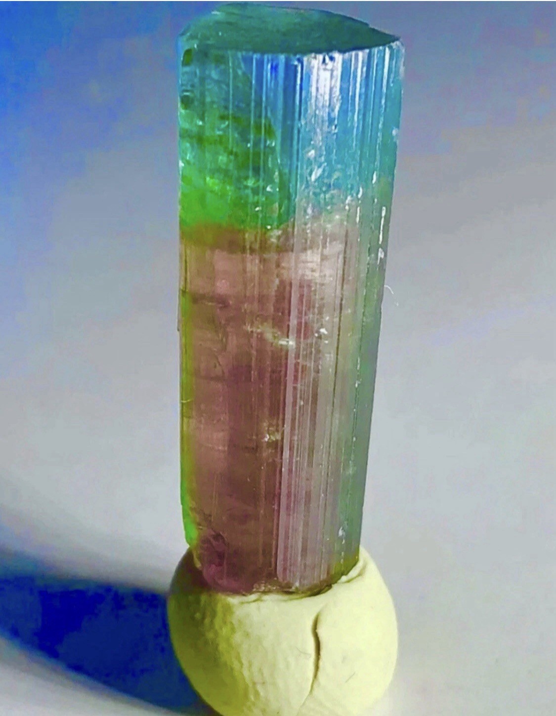 Rare Large Blue Cap Watermelon Tourmaline Crystal Raw Gemstone Natural Specimen