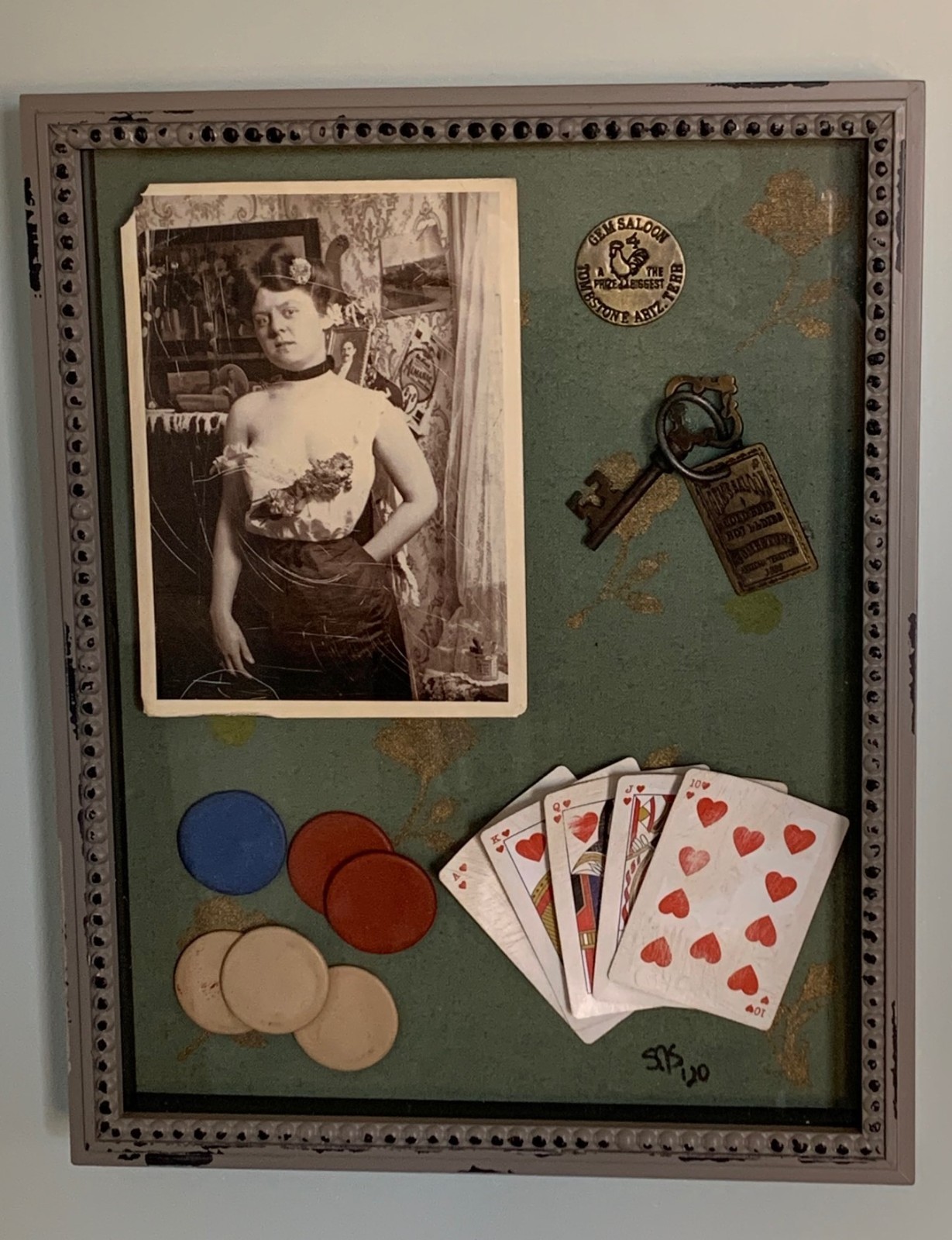 Darling of Gem\'s Saloon - Old West Shadow Box