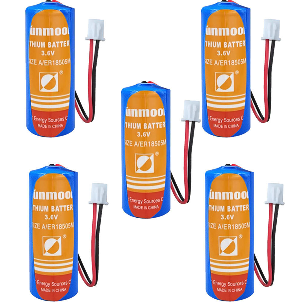 5x ER18505M 3200mAh 3.6V Battery with 2.54 White Plug Non-rechargeable Battery 5x ER18505M 3200mAh 3.6V Battery with 2.54 White Plug Non-rechargeable Battery
