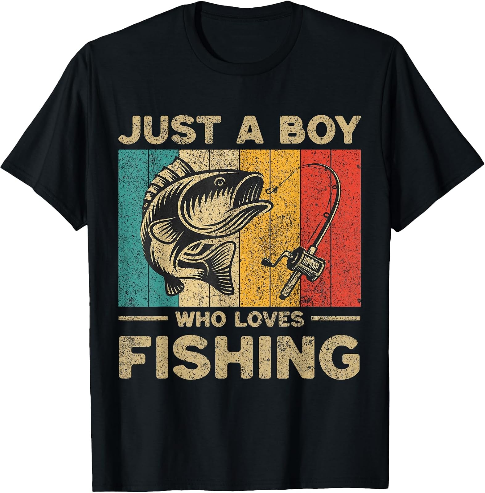 Humorous Vintage Fishing Jokes T-Shirt for Boys - Bass Fishing Theme