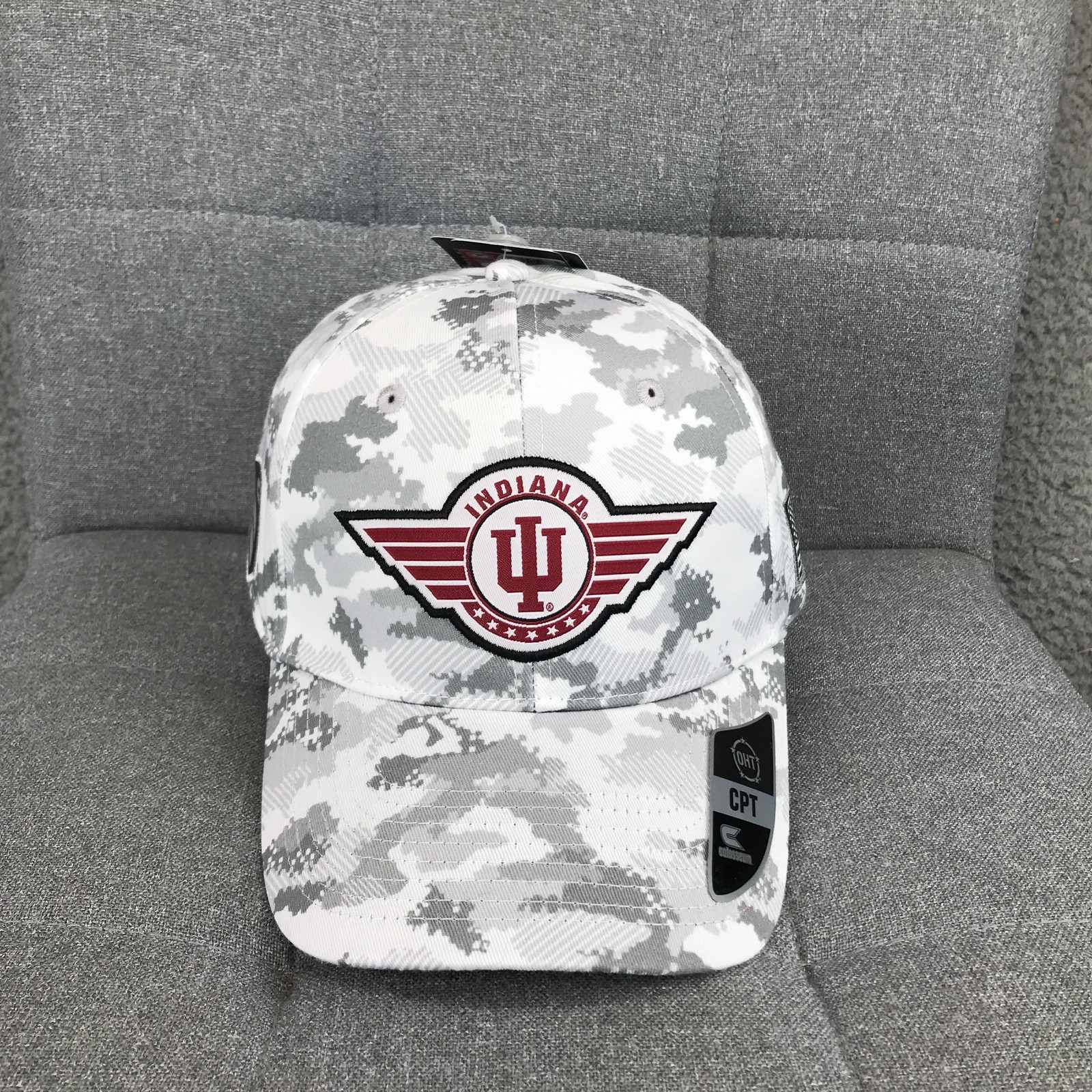 Indiana Hoosiers Hat Cap Snap Back Mens One Size White NCAA Basketball Colosseum