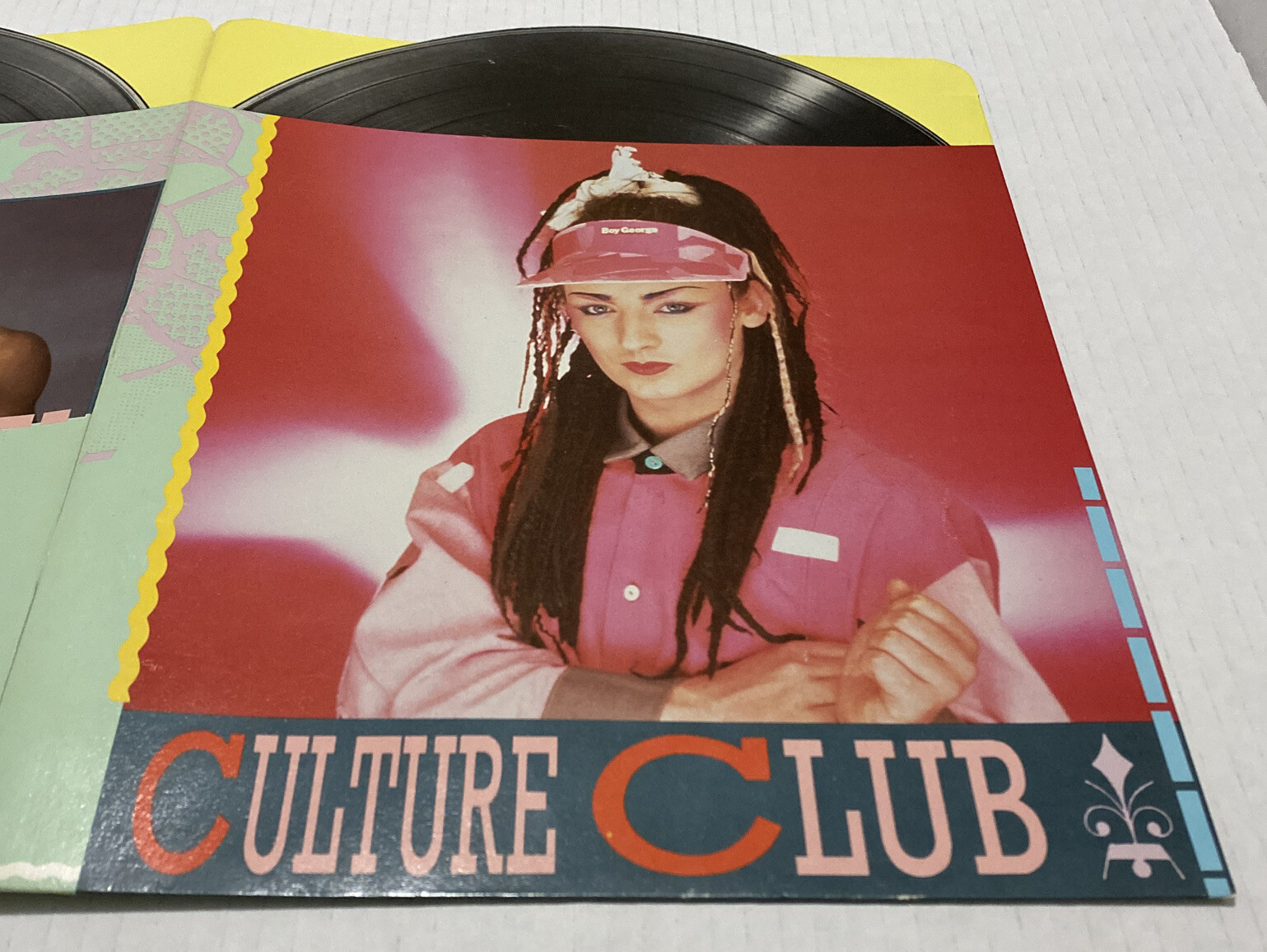 2 LOT Vintage 1980s Culture Club Boy George Folders Popfolios Fan Club 1984 prop