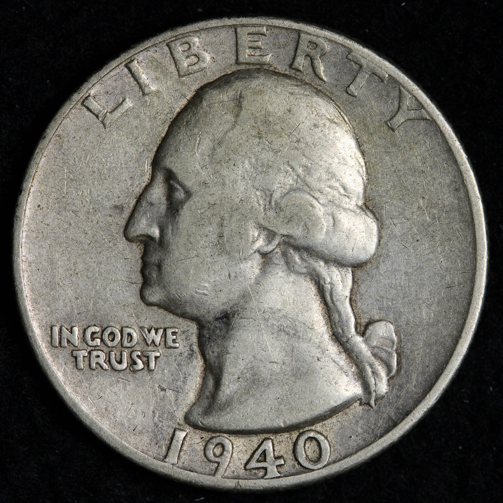 1940-D Washington Silver Quarter XF+ E328 UYANQ