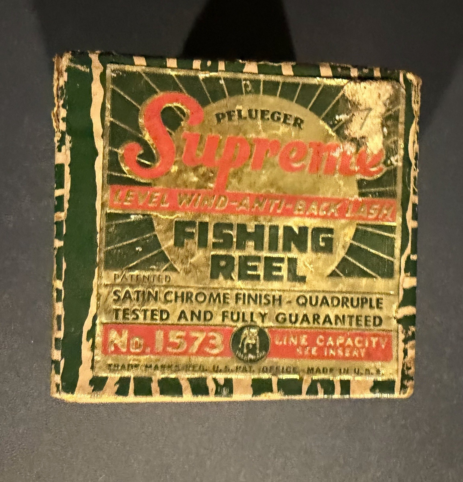 Vintage Pflueger Supreme 1573 Fishing Reel w/ Original Box, Papers, Oil, Access.