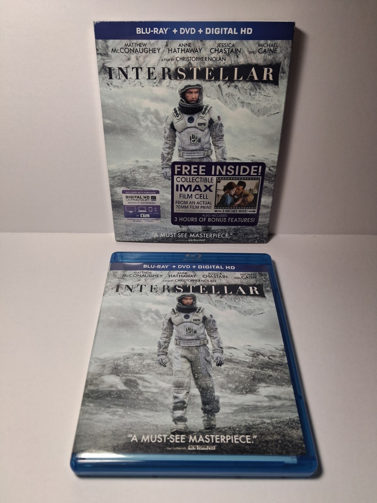 Interstellar Bluray/DVD Combo Pack 2015 + Slipcover (NO CELL) 