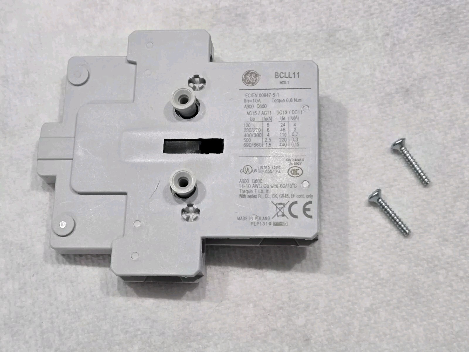 New Genuine General Electric BCLL11 Auxillary Contact New Genuine General Electric BCLL11 Auxillary Contact