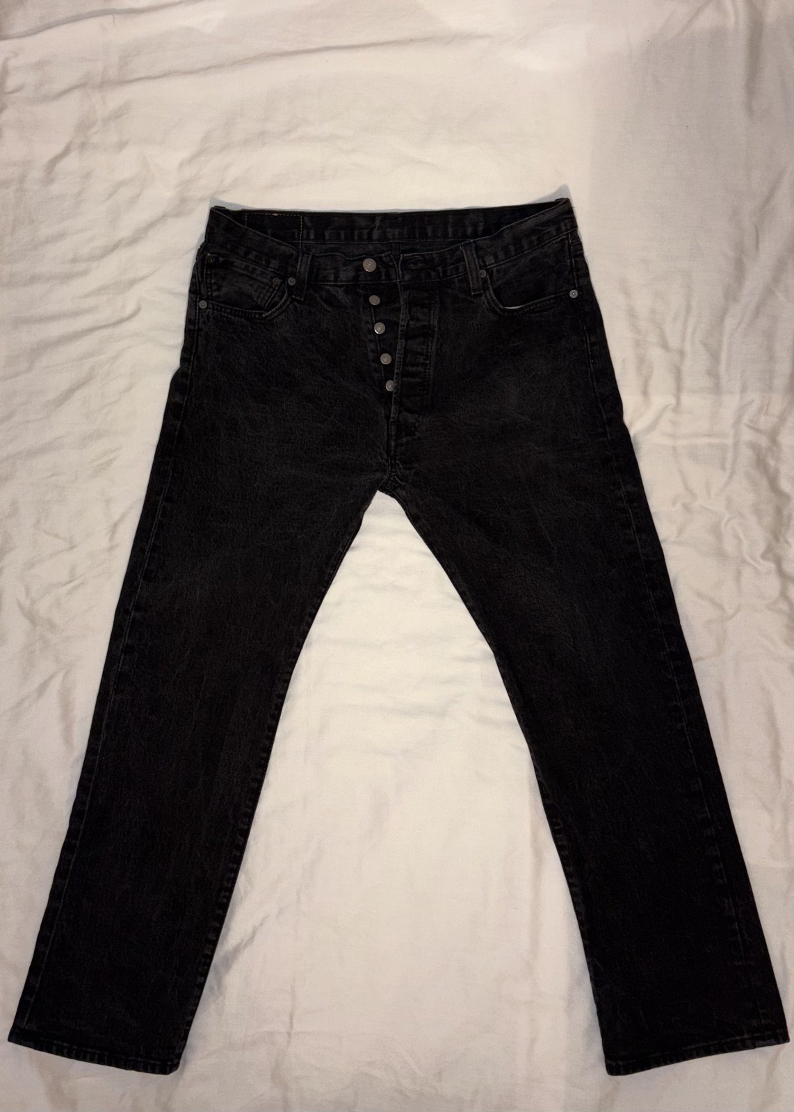 Levi’s 501 Original Fit Jeans Men’s 36x30 Black Denim Button Fly EUC