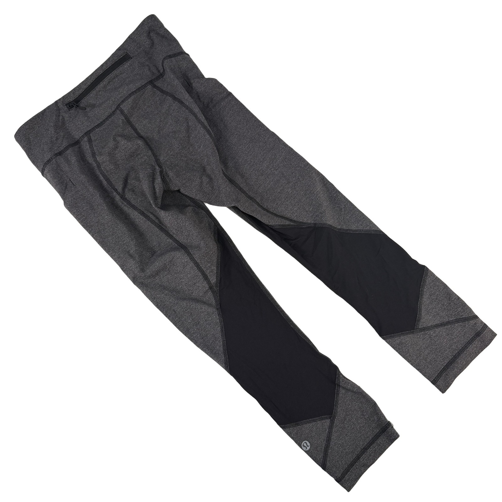 lululemon athletica Leggings Size 4 Gray Black Colorblock Zip Pocket Nylon Lycra lululemon athletica Leggings Size 4 Gray Black Colorblock Zip Pocket Nylon Lycra