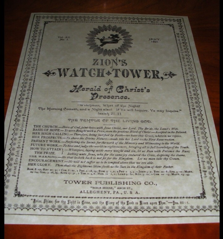 Zion\'s Watch Tower 1891 Watchtower C.T. Russell Bible Students