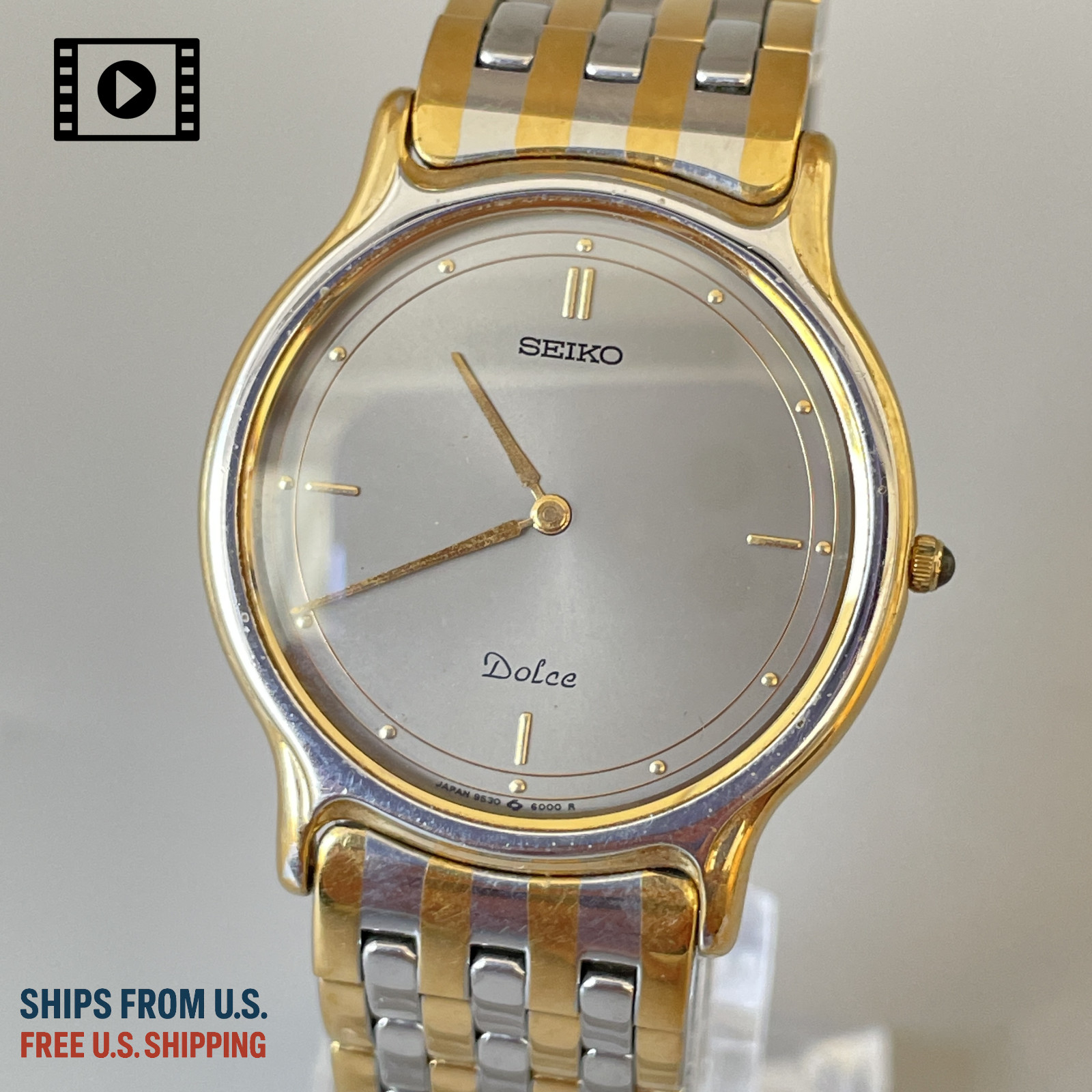 SEIKO DOLCE 9530-6000 Vintage 1987 【US Stock】 Quartz Gray Men\'s Watch *N.MINT