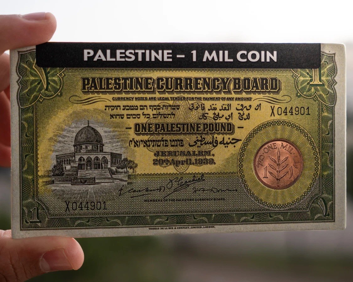 Palestine 1 Mil Coin 1927–1946 Random Year Display Gift Holder Souvenir