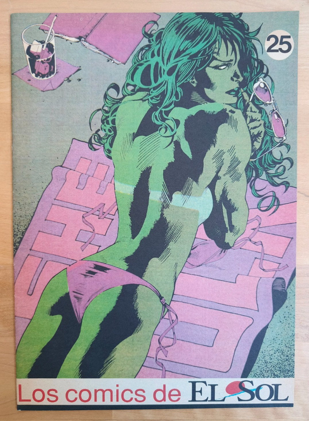 SHE HULK RARE SCARCE 🌞 Sunbathing Cover Spain 1990 - Los Comics de El Sol