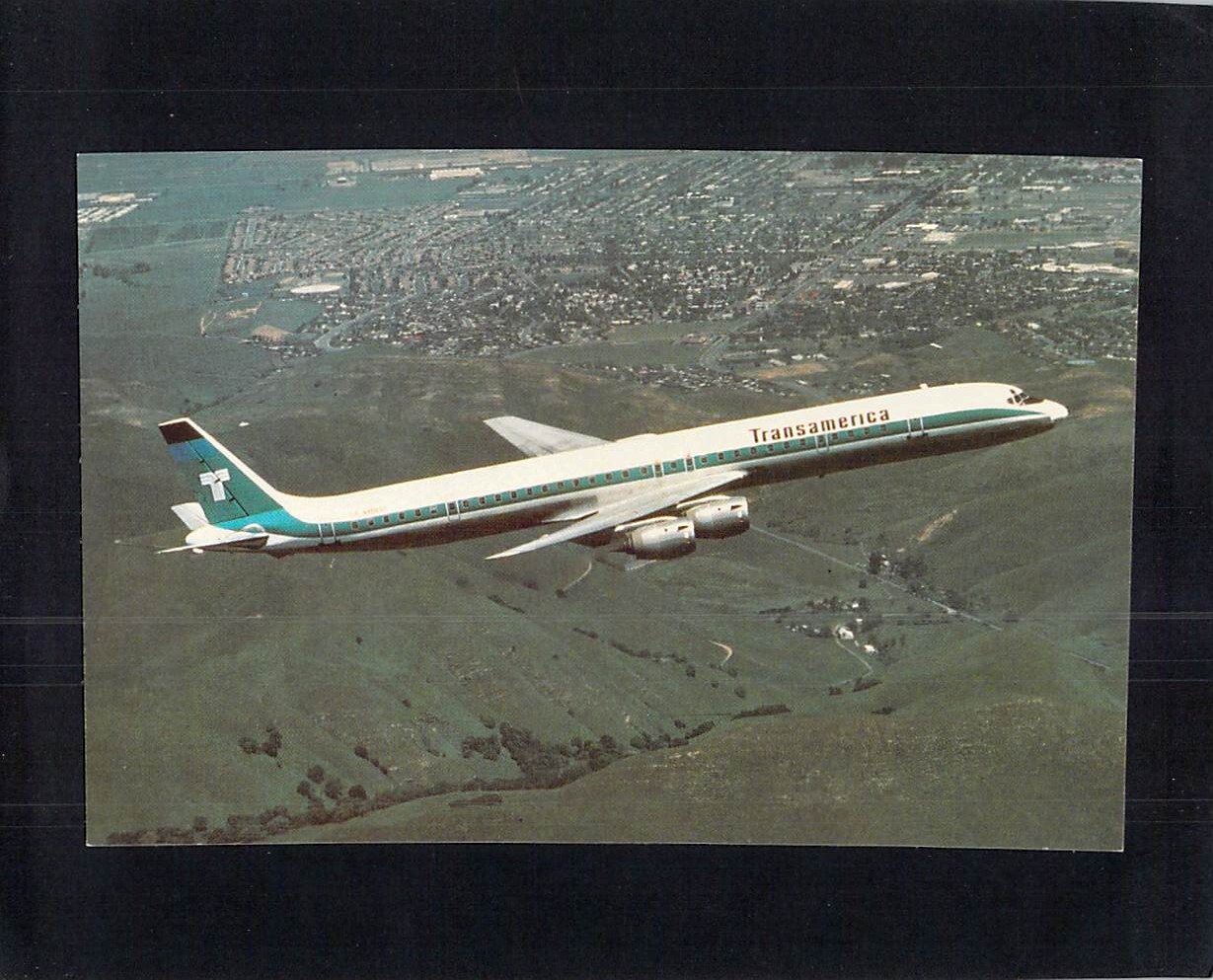 I1730 Transport Aircraft Transamerica MD Super 73 vintage postcard I1730 Transport Aircraft Transamerica MD Super 73 vintage postcard