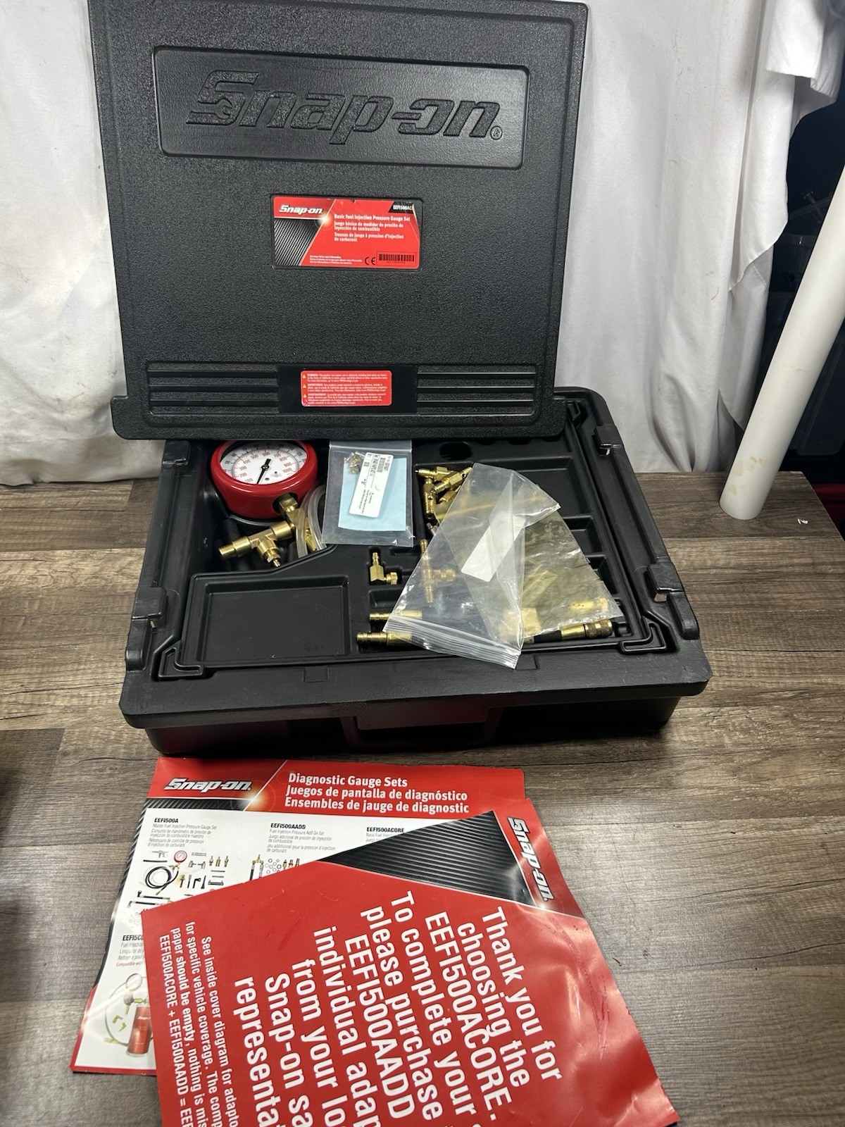 Snap On Master Fuel Injection pressure Gauge Set Eef1500a Nice Shape Used