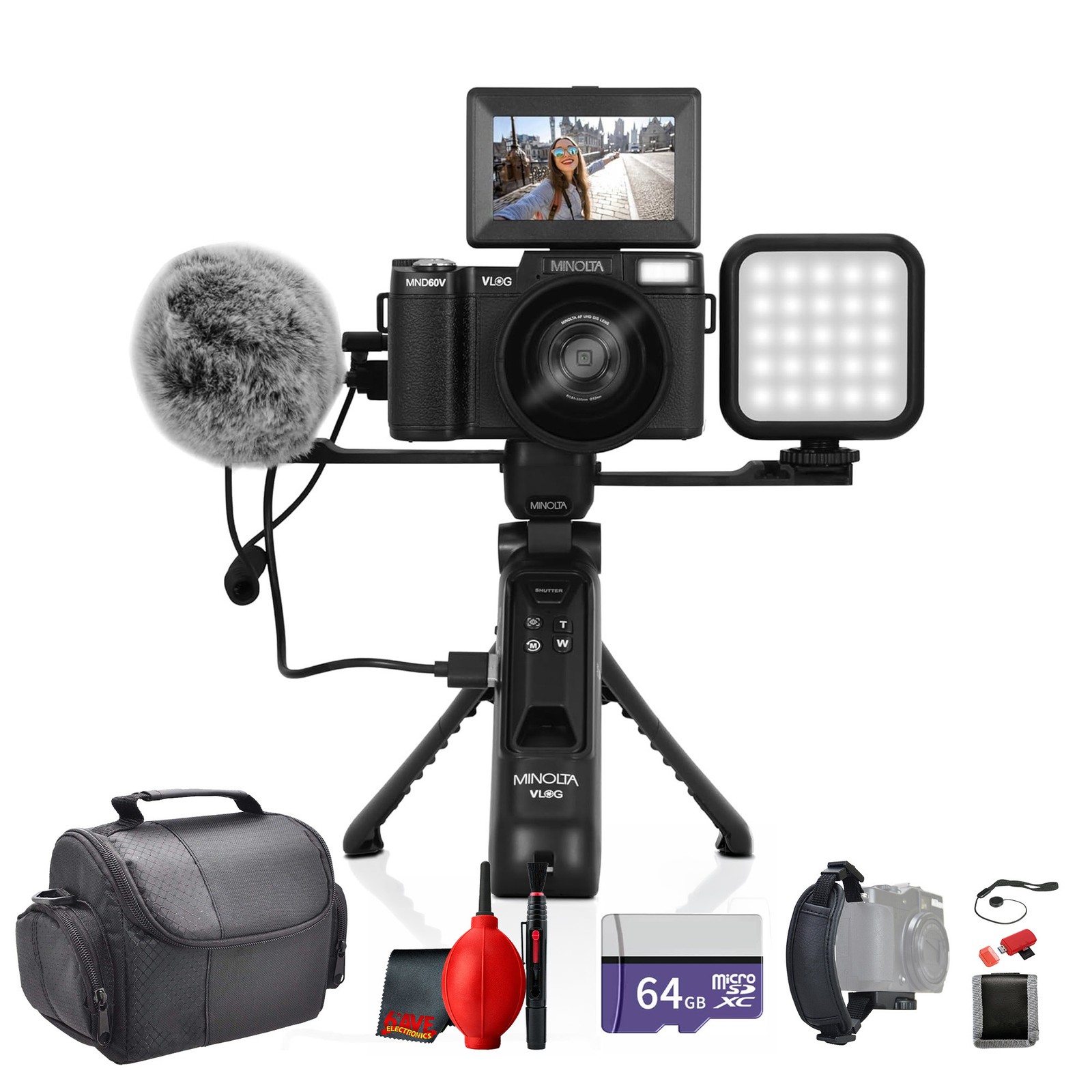 Minolta MND60V 4K60 Vlog Camera, 64MP