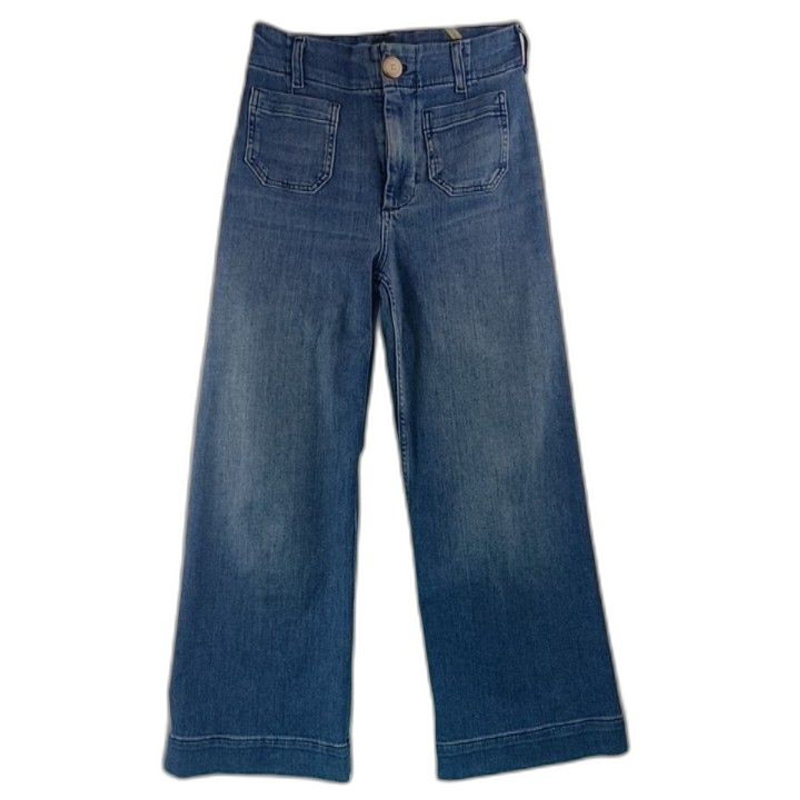 Maeve Jeans Womens sz 25 Blue Colette Wide Leg High Rise Stretch Denim Anthro